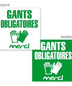 Sticker covid 19 gants obligatoires