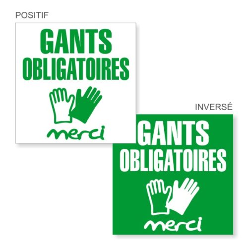 Sticker covid 19 gants obligatoires