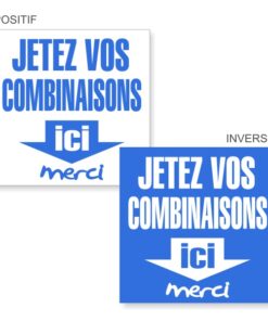 Sticker sécurité sanitaire poubelle pour combinaisons
