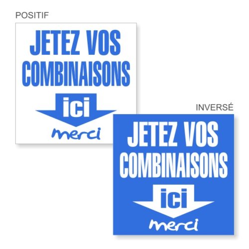Sticker sécurité sanitaire poubelle pour combinaisons