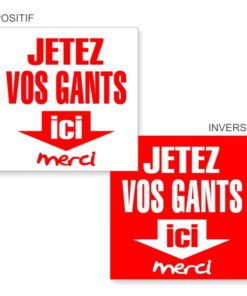 Signalétique Corona poubelle gants