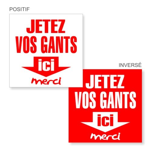 Signalétique Corona poubelle gants