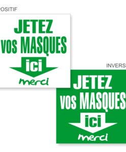 Signalétique Corona poubelle pour les masques