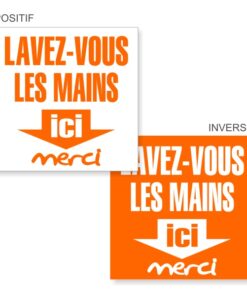 Signalétique covid 19 lavez-vous les mains ici