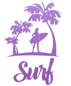 Sticker style surf pour porte