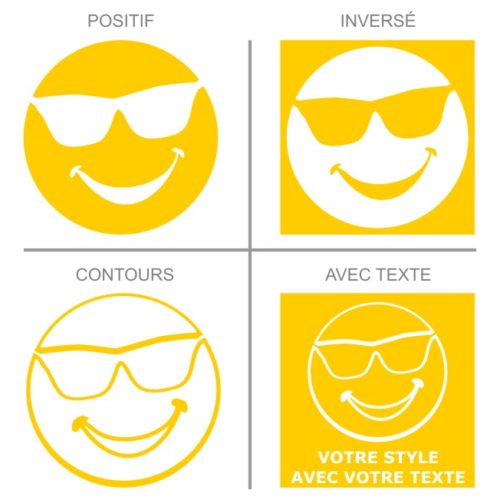 Sticker smiley au soleil