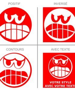 Smiley en colère, stickers smiley humour sur mesure