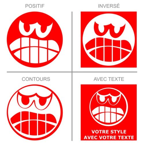 Smiley en colère, stickers smiley humour sur mesure