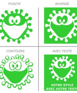 Smiley covid sticker adhésif