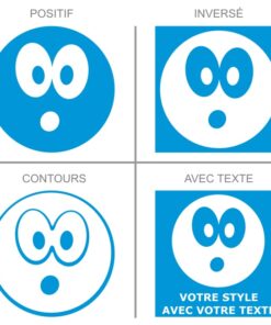 Smiley étonné, stickers smiley humour