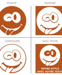 Smiley taquin, stickers smiley humour