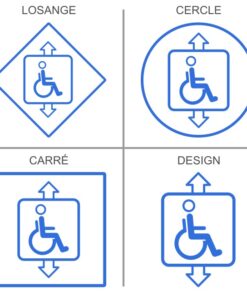 Sticker ou panneau accès ascenseur handicapés