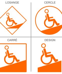 Sticker signalétique pour rampe accès handicapés