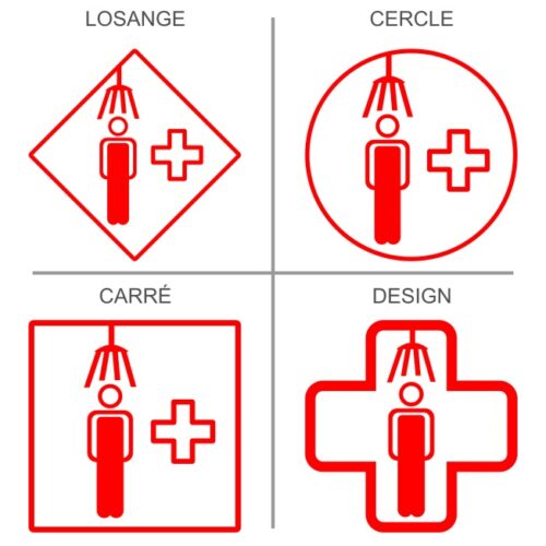 Stickers Signalétique professionnelle douche de décontamination obligatoire