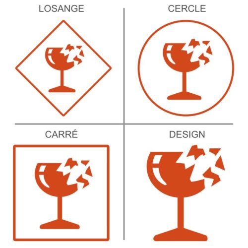 Stickers Signalétique professionnelle attention objets fragiles