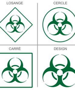 Stickers Signalétique professionnelle attention risques bactériologiques