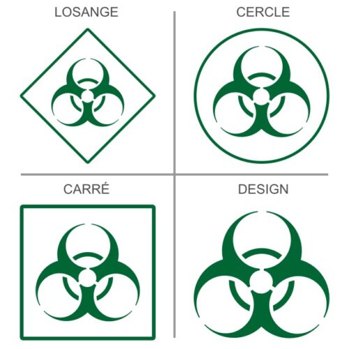 Stickers Signalétique professionnelle attention risques bactériologiques