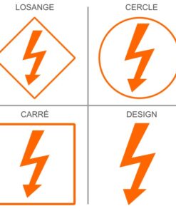 Stickers Signalétique professionnelle attention risques de chocs électriques