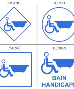 Sticker ou panneau Signalétique sanitaires - Bain handicapés