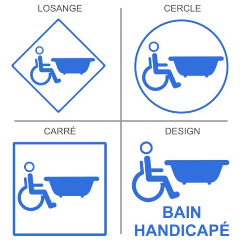 Sticker ou panneau Signalétique sanitaires - Bain handicapés