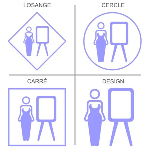 Sticker de signalétique professionnelle salle de briefing femme