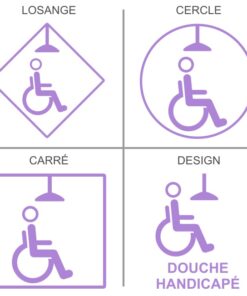 Sticker ou panneau Signalétique sanitaires - Douche handicapés