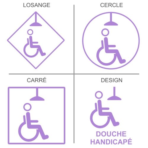 Sticker ou panneau Signalétique sanitaires - Douche handicapés