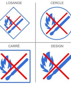 Sticker ou panneau Signalétique  Flamme interdite