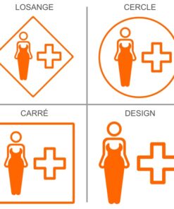 Sticker ou panneau Signalétique Infirmerie - Modèle féminin