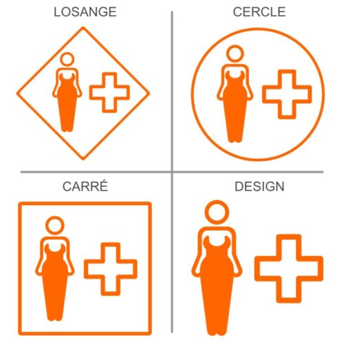 Sticker ou panneau Signalétique Infirmerie - Modèle féminin