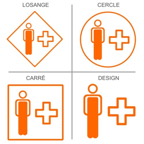 Sticker ou panneau Signalétique Infirmerie - Modèle masculin