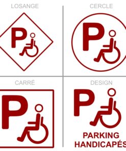 Sticker ou panneau Signalétique stationnement - Parking handicapés