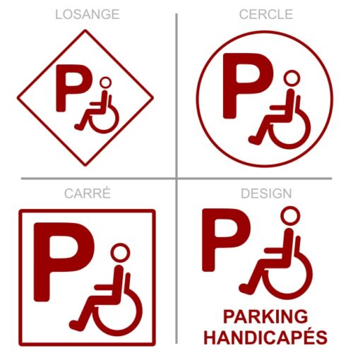 Sticker ou panneau Signalétique stationnement - Parking handicapés