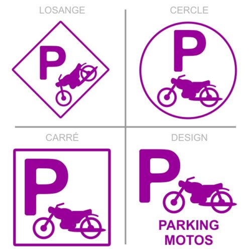 Sticker ou panneau Signalétique stationnement - Parking motos