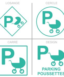 Sticker ou panneau Signalétique stationnement - Parking poussettes