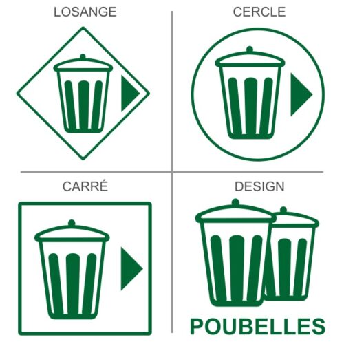 Signalisation professionnelle poubelle à déchets