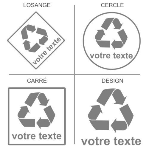Signalisation professionnelle recyclage avec texte personnalisé