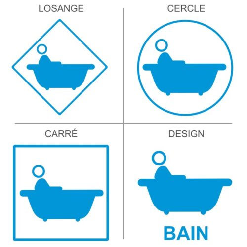 Sticker ou panneau Signalétique sanitaires - Salle de Bain