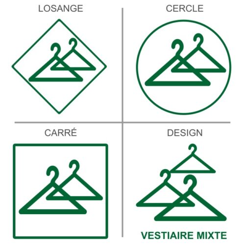 Sticker ou panneau Signalétique sanitaires - Vestiaires mixtes
