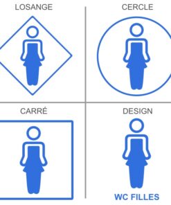 Sticker ou panneau Signalétique sanitaires - Toilettes enfants filles