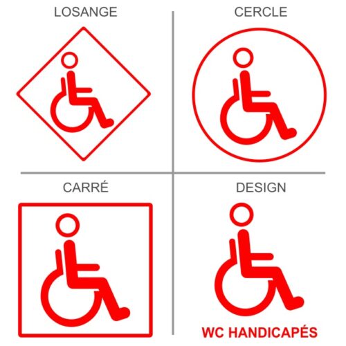 Sticker ou panneau Signalétique sanitaires - Toilettes handicapés
