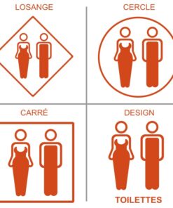 Sticker ou panneau Signalétique sanitaires - Toilettes mixtes