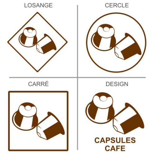 Sticker ou panneau Signalétique Recyclage - Capsules café
