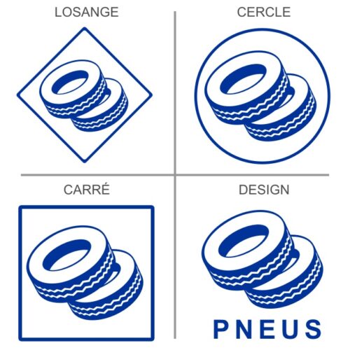 Sticker ou panneau Signalétique Recyclage - Pneumatiques