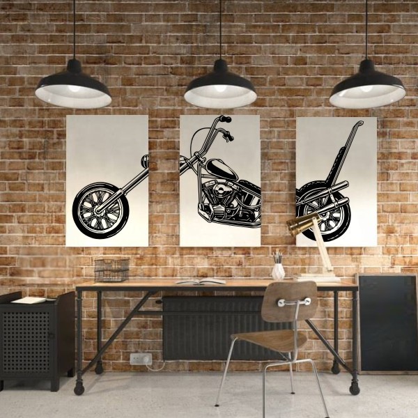 Moto chopper décoration murale