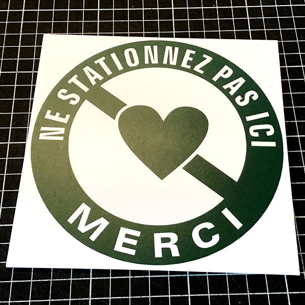 Sticker stationnement sympatique