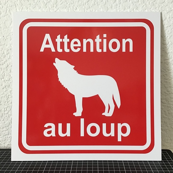 sticker ateention au loup