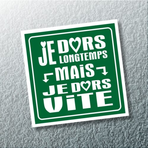 Panneau porte Je dors longtemps Panneau ado je dors vite