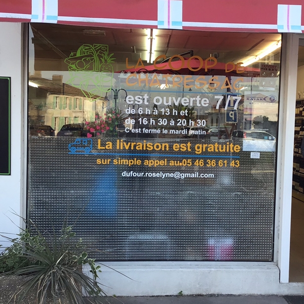 Vitrophanie Epicerie de campagne