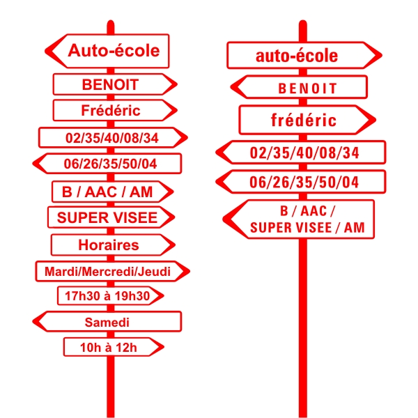 Signalétique Auto ecole